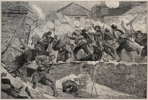 La guerra tra Serbia e Bulgaria, guerra serbo-bulgara 1885 - Battaglia di Pirot, 27.11.1885 da Unknown artist