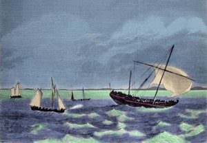La cattura di un dhow (barca araba) negriero lungo la costa malgascia
