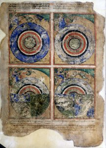 La creazione del mondo. Genesi. Miniatura dal codice 212 (o codice padovano o Bibbia di Padova) 1390-1400 Rovigo, Accademia dei Concordi da Unknown artist