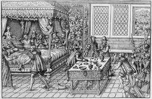 La morte di Enrico II (1519-1559), Re di Francia, al Palais des Tournelles a Parigi, 30 giugno da Unknown artist