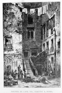 Il ghetto di Roma nel XIX secolo. da Unknown artist