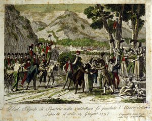 Gli abitanti di Sondrio della Valtellina piantano l