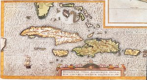 Le isole delle Grandi Antille e delle Piccole Antille nel Mar dei Caraibi (mappa) da Unknown artist
