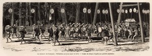Il matsouri (fiera, processione) del tempio Kami nei pressi di Yedo (o Edo, l
