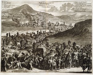 La carovana del pellegrinaggio da Il Cairo alla Mecca - incisione di Dapper da Unknown artist