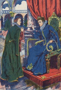 La principessa consulta la sua madrina. Illustrazione anonima per "Pelle d