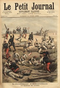 Il salvataggio delle vittime di Aubervilliers, a seguito del crollo del terreno friabile, indebolito dalle manovre dei soldati del 16° battaglione di artiglieria, 5 vittime sono state inghiottite nel crollo. Incisione in "Le petit journal" 11/06/1892
