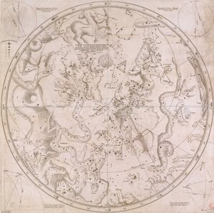 Le ascensioni rette e le declinazioni delle principali stelle fisse in entrambi gli emisferi fino all