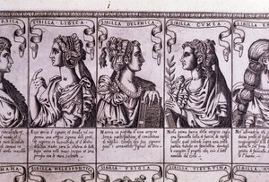 Le sibille: libica, delfica, cumana (incisione) da Unknown artist