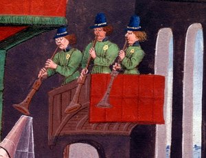 Il banchetto nuziale di Clarisse, figlia del re Yvon di Guascogna e Renaud (dettaglio)