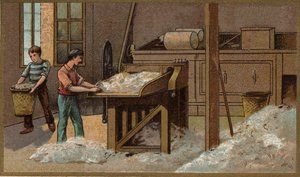 Industria della lana: trebbiatura da Unknown artist