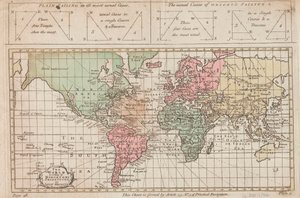 Il mondo secondo la proiezione di Mercatore o di Edw Wright, c.1730 da Unknown artist
