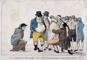 Il pugile ferito e i suoi migliori lottatori - XIX secolo, Carnavalet. da Unknown artist