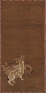 Tre lepri che guardano la luna da Unknown artist