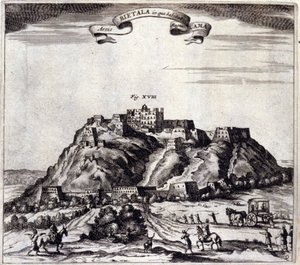 Tibet. Vista del Pothala, palazzo del Dalai Lama a Lhasa. "De China Monumenta" di Athanasius Kircher, Amsterdam 1667 da Unknown artist