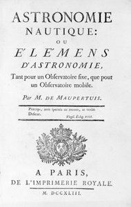 Pagina del titolo di Astronomia Nautica: o Elementi di Astronomia di M. de Maupertuis (Pierre-Louis Moreau de) (1698 - 1759). 1743.