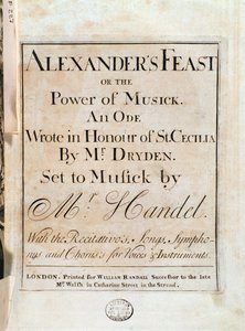 Pagina del titolo della partitura musicale di Alexander