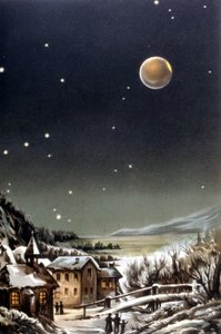 Eclissi totale di luna. Illustrazione del XIX secolo da Unknown artist