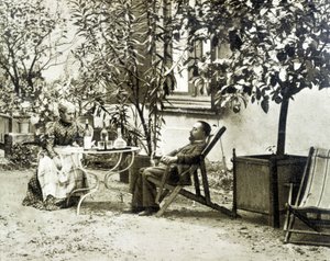 Toulouse Lautrec con sua madre, al Castello di Malromé da Unknown artist