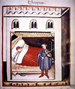 Trattato di medicina "Tacuinum sanitatis" del XIV secolo: il sonno. da Unknown artist