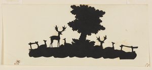 Albero con cervi e caprioli da Unknown artist