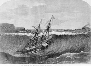 Tsunami del 1867. Il terremoto a Saint Thomas causò le grandi onde che colpirono il piroscafo “La Plata” nel 1867 da Unknown artist