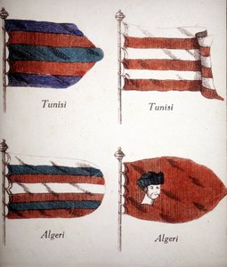 Bandiere tunisine e algerine risalenti alla fine del XVIII secolo da Unknown artist