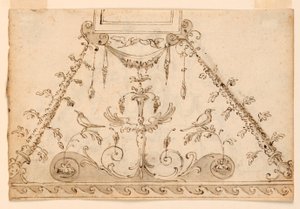 Due progetti per decorazioni grottesche dipinte di un soffitto da Unknown artist