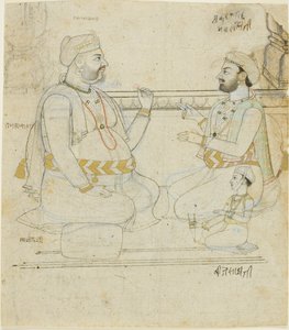 Due nobili Rajput con un bambino da Unknown artist