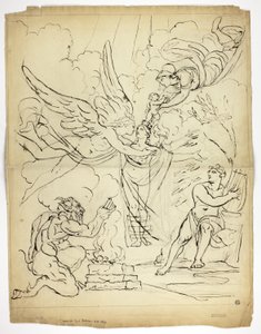 Scena di nascita mitologica non identificata (recto); Cupido e Psiche (verso)