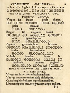 Alfabeto Utopiano dalla terza edizione del 1518 di 