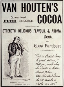 Adesivo pubblicitario del cacao Van Houten, circa 1890 da Unknown artist