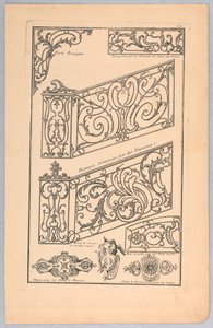 Vari disegni per lavori in metallo decorativi da Unknown artist
