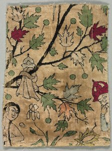Frammento di velluto, Khusrau vede Shirin fare il bagno da Unknown artist