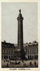 Colonna Vendôme sulla piazza omonima a Parigi. Cromolitografia della fine del XIX secolo