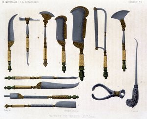 Tavola di caccia: kit del cacciatore del XVI secolo. In “Il Medioevo e il Rinascimento” di Lacroix da Unknown artist