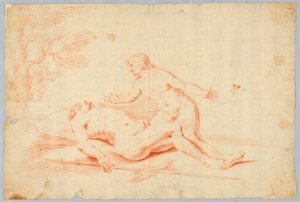 Venere accanto ad Adone dormiente da Unknown artist