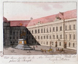 Veduta di Piazza Giuseppe a Vienna, Austria. Incisione del 1815 Collezione privata da Unknown artist
