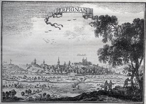 Veduta di Perpignan nel XVII secolo da Unknown artist