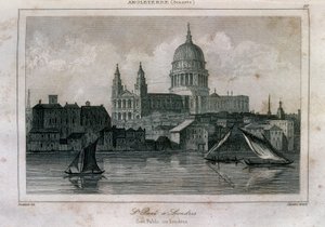 Veduta della Cattedrale di San Paolo a Londra vicino al Tamigi