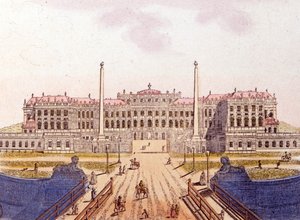Vista del Castello di Schönbrunn, ex residenza della Famiglia Imperiale Austriaca, Vienna, Austria, incisione del 1820 da Unknown artist