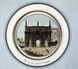 Vista della porta di St Antoine - incisione da Unknown artist