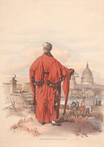 Veduta di St. Pauls attraverso il Fiume con Figura in Toga in Primo Piano da Unknown artist