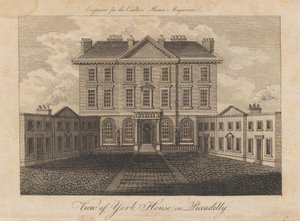Veduta di York House a Piccadilly da Unknown artist