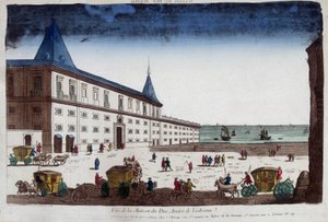 Veduta della casa del Duca di Aveiro a Lisbona, Portogallo. Incisione del XVIII secolo da Unknown artist