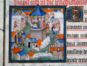 Veduta della fiera di Lendit, raduno popolare e passeggiata nella città di Saint Denis da Unknown artist