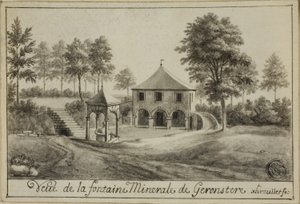 Veduta della sorgente minerale a Geronstere da Unknown artist