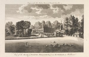Veduta della residenza di Joseph Mellish, Esquire vicino a Enfield nel Middlesex, sobborgo esterno - nord da Unknown artist