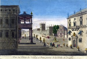 Veduta del Palazzo del Viceré e parte della città di Napoli nel 1760.