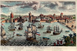 Veduta della città e del porto di La Rochelle, Francia da Unknown artist